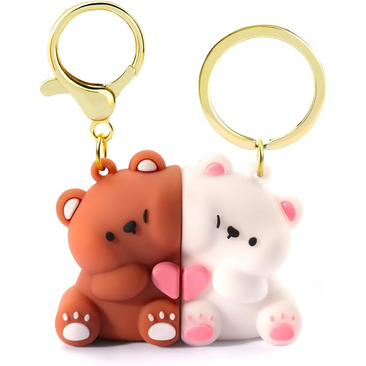 Amazon.com: Dexprosy Kawaii Couple Pig Keychain,Magnetic Plush Key